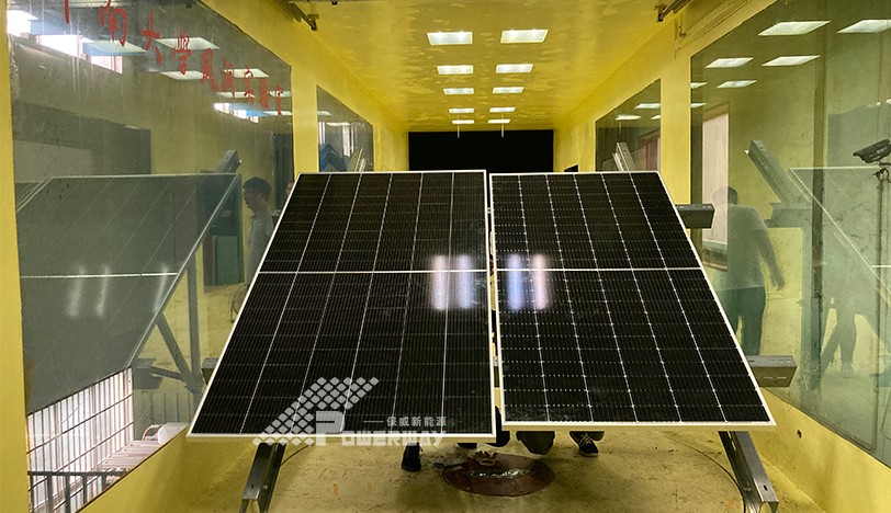 Powerway’s PV structure that installed 182/210 modules was tested in the wind tunnel